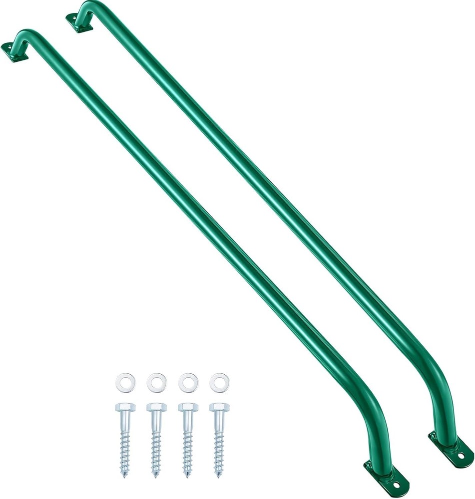 4 Pack Playhouse Ladder Handle 37 Inch Monkey Bars Green Metal Safety Handles…