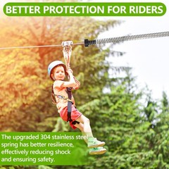 Extra Long 5.3FT Zip Line Brake System for Kids – Heavy Duty Stainless Steel Sto