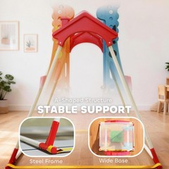 Qaba Kids Indoor Swing with Double Seats and Safety Belts, Mixed-Color