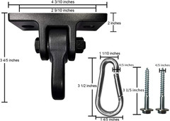 Ganchos columpio negro resistencia 5000 lb con tornillos interior exterior