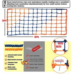 Multi-Colored Climbing Net for Kids – 500 LBS Capacity, Tree House, Wall, Rope B