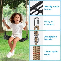 Heavy Duty Swing Set Kit – Reinforced A-Frame Brackets & 4 Hangers, DIY Swing…