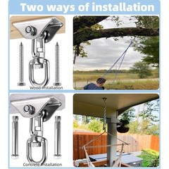 360° Rotating Swing Hanger Stainless Steel Kit Hammocks Swings Yoga Aerial New