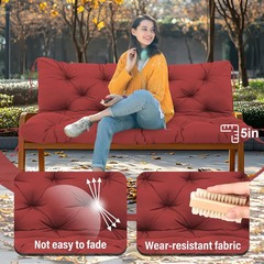 Premium 5″ Thick Waterproof Outdoor Swing Cushions Sturdy Durable 2-3 Seat Repla