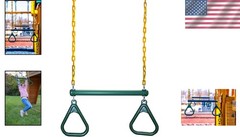 Heavy-Duty 20″ Trapeze Swing Bar & Gymnastic Rings – Fully Assembled Fun