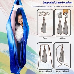 Sensory Swing for Kids & Adults Holds up to 300lbs Indoor & Outdoor Double La…