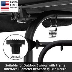 Garden Swing Plastic Fittings 2Pcs,Porch Patio Swing Frame Parts,Outdoor Patio S