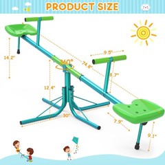 Seesaw Sit and Spin Teeter Totter 360 Swivel Kids Outside Toys Set Rotating NEW