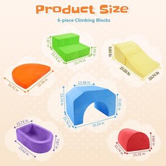 6 PCS Foam Climbing Blocks for Toddler Growth – Safe Indoor Play Set