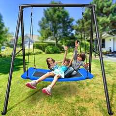 Trekassy 440lb Heavy Duty Metal Swing Set with 60″ Platform Swing Kids Swing Set