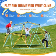 Uimoso 10FT Geometric Climbing Dome with Hammock Swing for Outdoor Play