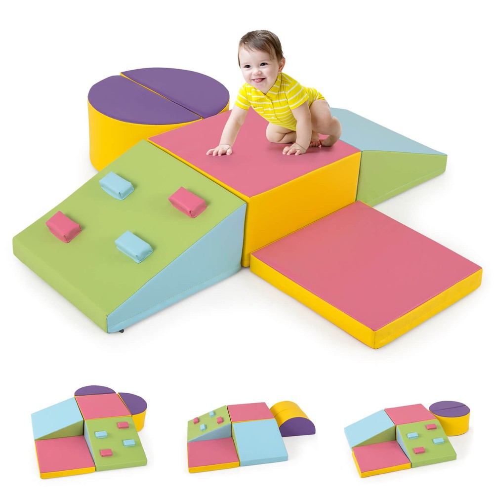 6 PCS Foam Climbing Blocks Lightweight Soft Climbing Indoor Set Gift for Babies