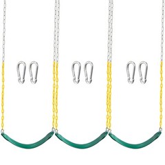 3 Pack Green Swing Seats Heavy Duty with 66″ Chain, Swing Set Accessories wit…