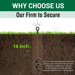 Ground Anchors Screw In, 18 Inch Heavy Duty Swing Set Ground Anchor Kit 6 Pack,
