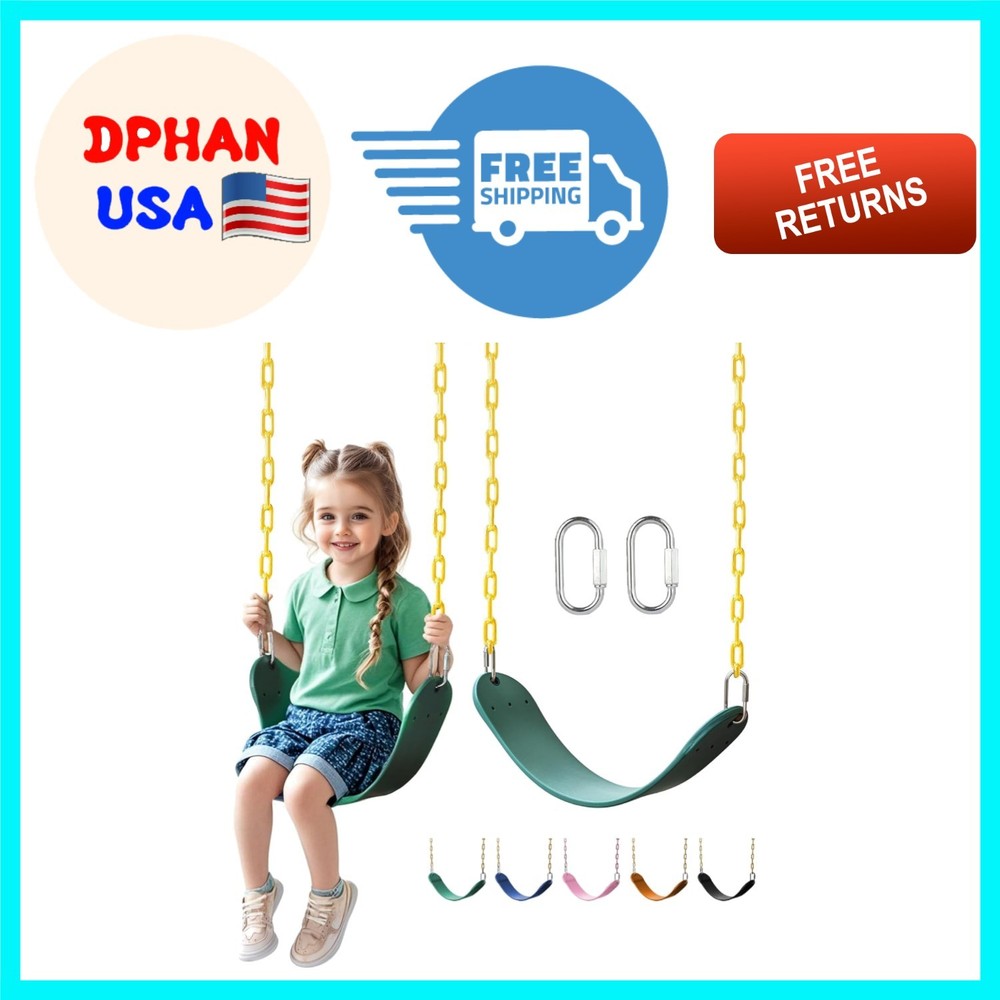 Easy-to-Install Heavy-Duty Swing Seat with 66″ Chains for Kids’ Playgrounds