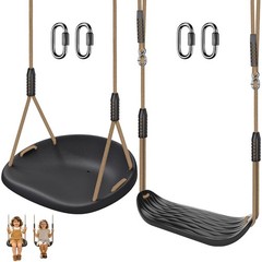 2-Pack Heavy Duty Non-Slip Plastic Swing Seats, Adjustable Ropes, Kids/Adults