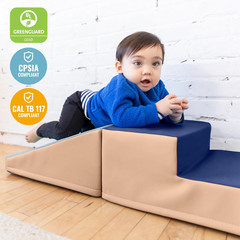 Softzone Junior Little Me Climb and Slide, Beginner Climber, Earthtone, 2-Piece