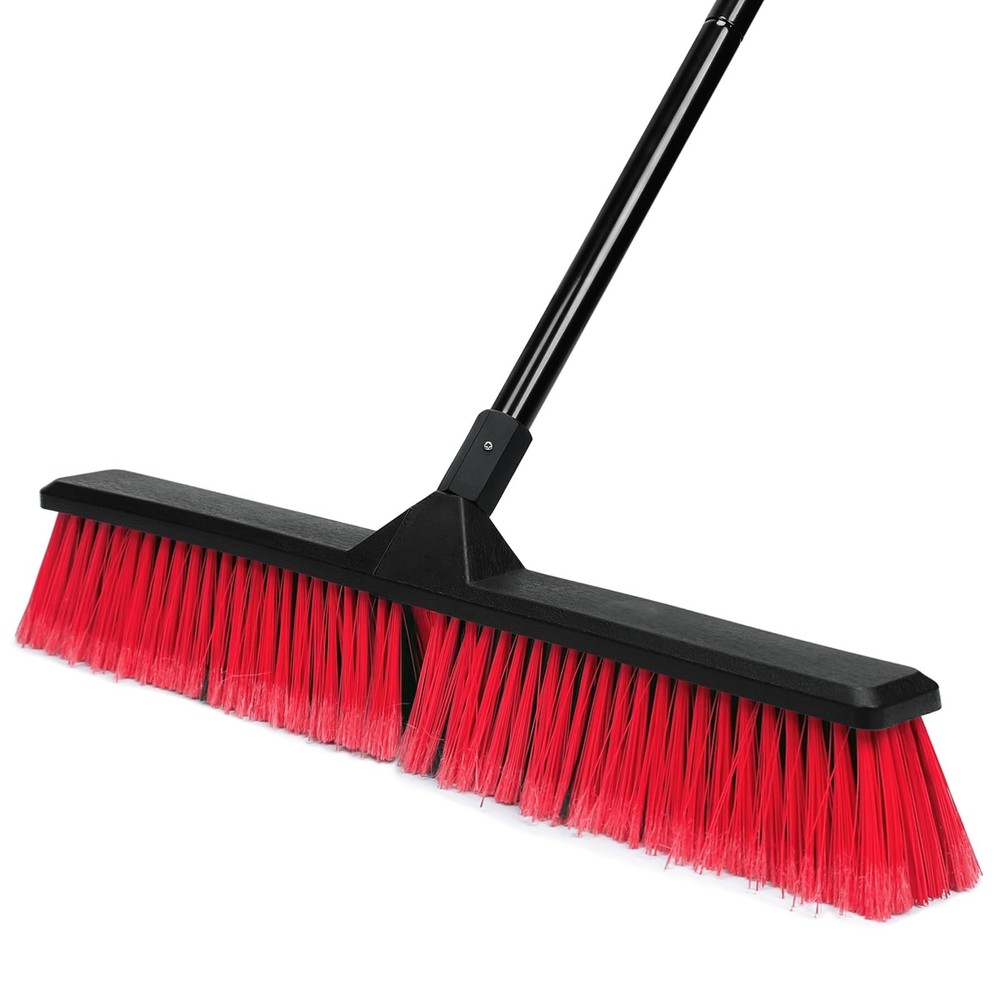 24″ Push Broom Outdoor with 63″ Long Handle and Stiff Bristles, Heavy Duty Ou…