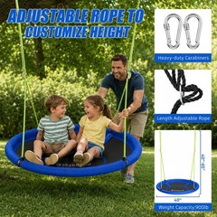 43″ Tree Swing 600LB Weight Capacity with Hanging Carabiners, Waterproof Flyi…