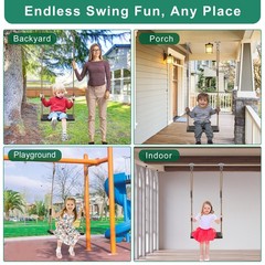 Heavy Duty Swing Seat with Adjustable Rope, 300lbs Capacity Non-Slip Plastic …
