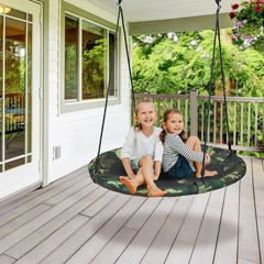 40″ Flying Saucer Tree Swing Outdoor Play Set w/ Adjustable Ropes Camouflage