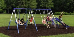 Playground Metal Swing Set Glider Slide Super Disc Back Yard Fun Outdoors NEW