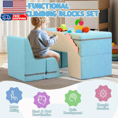4 in 1 Foam Climbing Blocks for Toddlers Indoor Soft Climb and Crawl Play Climbi