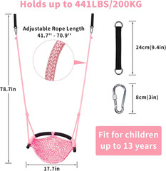 Tree Swing for Kids, Adjustable Toddler Rope Swing Seat with Snap Hooks and Stra