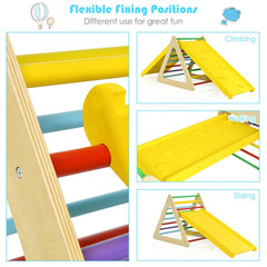 5 in 1 Kids Triangle Climber Play Gym Set with 2 Ramps