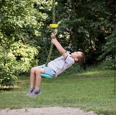 Tree Swing for Kids Disc Seat w/ Rainbow Climbing Rope & Carabiner Outdoor Fun
