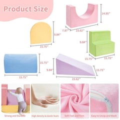 Climbing Toys for Toddlers Indoor,7-Piece Foam Toddler Climbing Blocks Set, C…