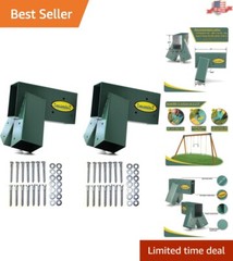 A-Frame Swing Set Brackets – Heavy-Duty Steel – Green – All Mounting Hardware