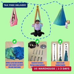Swing Stand Frame with Sensory Pod Swings and Chair,X-Shaped Swing Set，Heavy-Dut