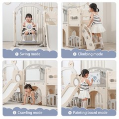 12in1Indoor/Outdoor Playset for Toddlers 1-3- Swing & Slide ComboDurable Climber