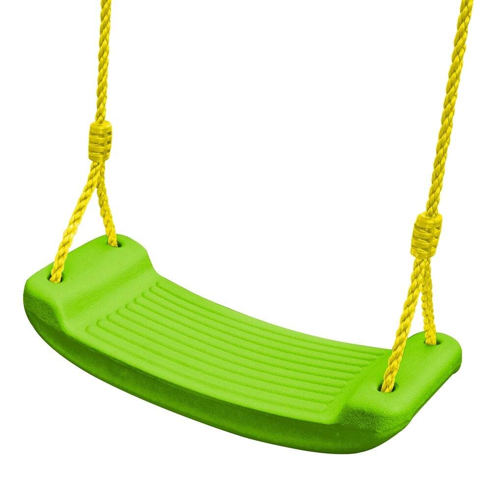 Swing-N-Slide Contoured Swing Seat – Green with Yellow Rope – Kids