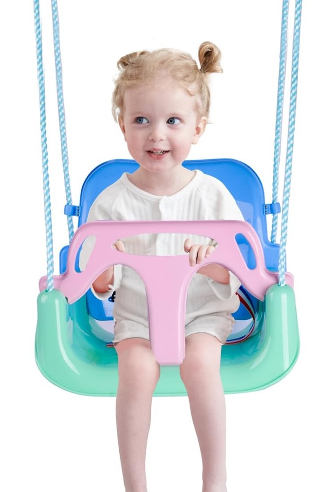 Toddler Swing, 3-in-1 Baby Swing Seat, Anti-Flip Snug & Secure Detachable Kid…
