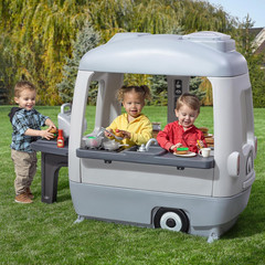 Step2 Adventure Camper Kids Playhouse, Indoor/Outdoor Playset with Kitchenette,