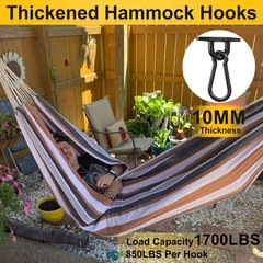 Heavy Duty Black Hammock Hooks Screws Bolts Included, Over 1700 lb Rust-Resis…