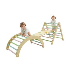 Wooden Arch Ramp Ladder Climbing Toys For Toddlers For Toddlers 1-3 Years Old