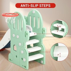 7-in-1 Cactus Design Toddler Slide & Swing Set for Indoor/Outdoor Play, Age 1-3