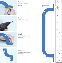 17 Inch Blue Metal Safety Handles for Playground 6 Pack – Swing Set Accessory
