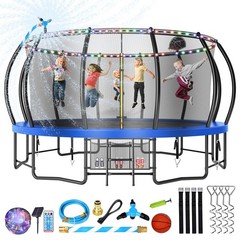 Lyromix 12 14 15 16FT Trampoline Outdoor with Basketball Hoop, Trampoline wit…