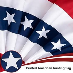 2 Packs American Bunting Flags 2 pcs-3×6 ft bunting flag(Not Embroidered)