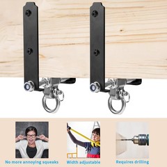 2 Heavy Duty Swing Hangers, Wooden 180° Swing Set Accessories Hammock 660LB C…
