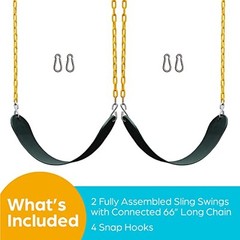 Swings for Outdoor Swing Set – Pack of 2 Swing Seat Replacement Kits Black