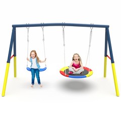 Color Swing Set for Backyard,Swing Heavy Duty 440lbs Metal Outdoor Swing Stand