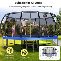 Lyromix 12 14 15 16FT Trampoline Outdoor with Basketball Hoop, Trampoline wit…