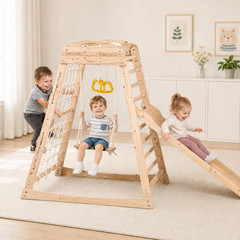 7-in-1 Indoor Jungle Gym for Toddlers – Climbing, Slide, Swing & More!