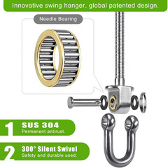 Heavy Duty Stainless Steel Swing Hangers with Bearings (Set of 6), Swing Bolts M