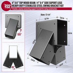 Heavy Duty Swing Set Bracket,2-Pack A Frame Swing Brackets Kit with Mounting …